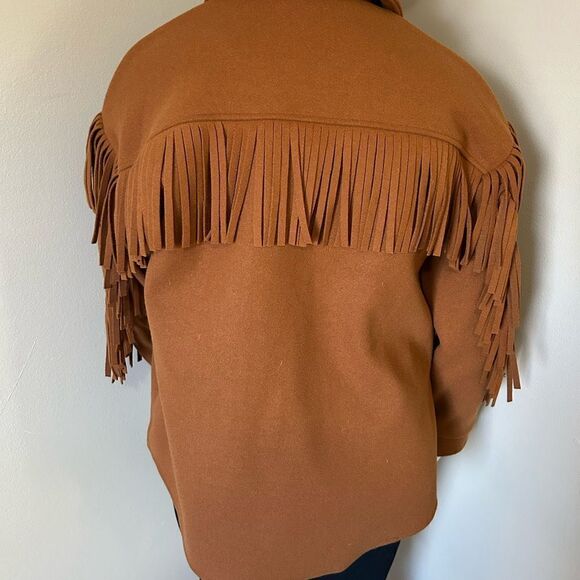 NWT Forever 21 Faux Suede Fringe Shacket - Ginger - Picture 9 of 12